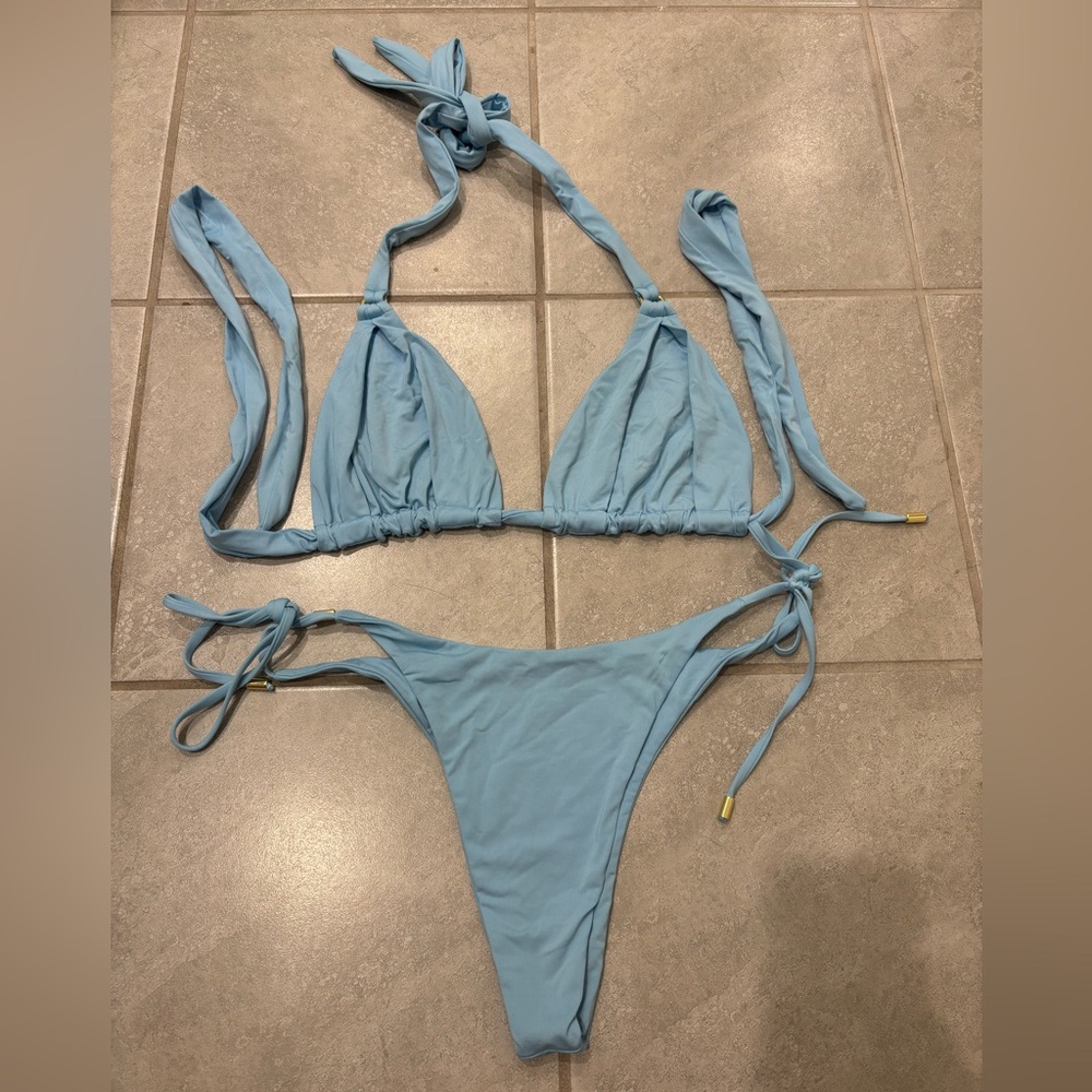 Monday Swimwear Ibiza Blue Morocco top and Palma bottom - Picture 4 of 7